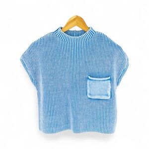 Zenana Outfitters Light Blue Crew Neck Sweater